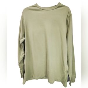 St.Johns Bay Heritage Sueded Jersey Green Mens Tshirt Size Medium Lpng Sleeve